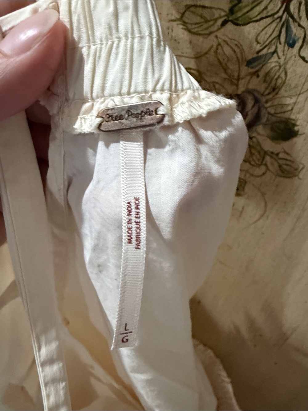Free People Cream Ruffle Mini Dress - Picture 3 of 3